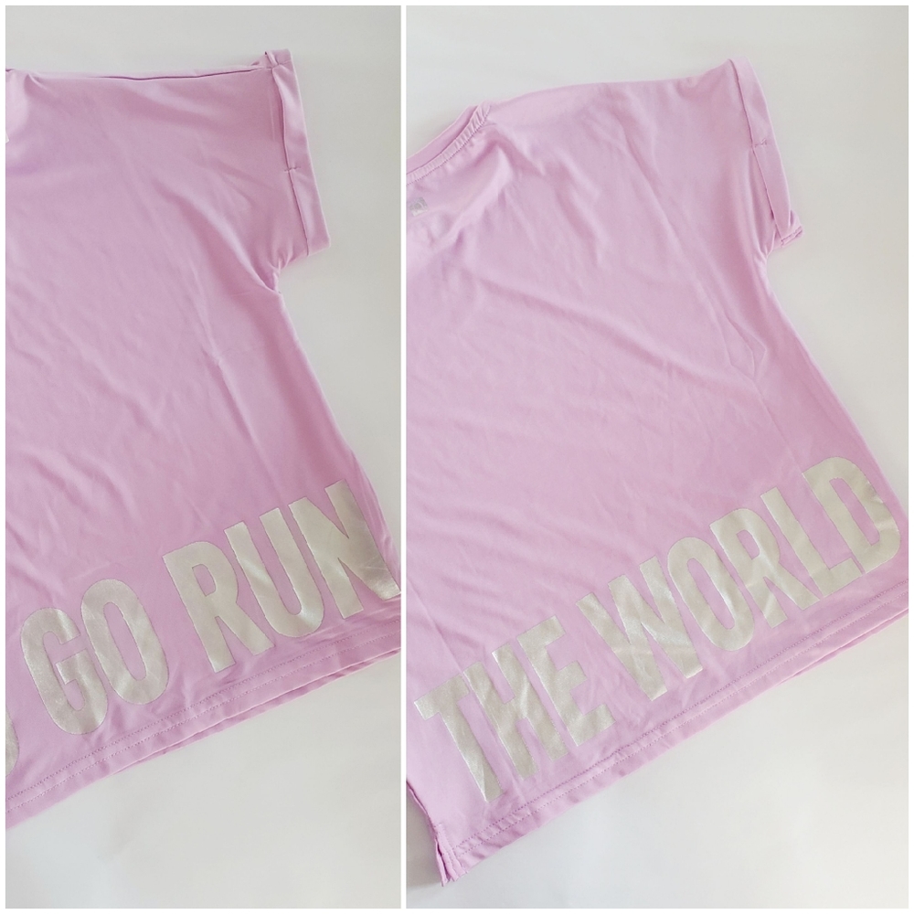 3/$25 New purple Go Go Run The World top